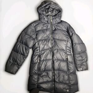 Mountain Hardwear Women’s M Black Down Puffer Jacket Long Hooded Winter Coat